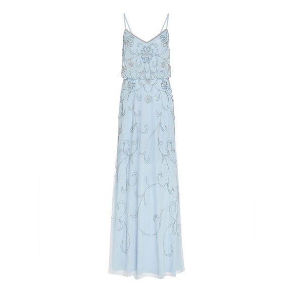 Adrianna Papell Dresses & Skirts - Adrianna Papell Blouson Light Blue Embellished Gown Size 6